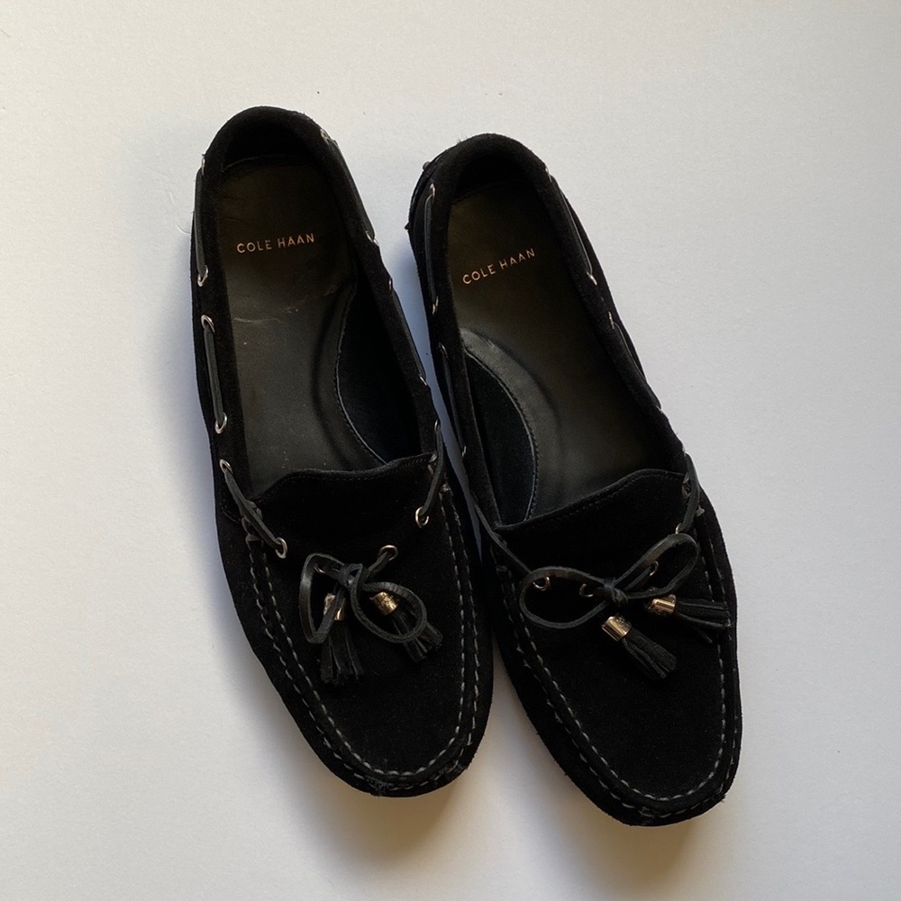 Cole Haan Black Suede Driving Shoes